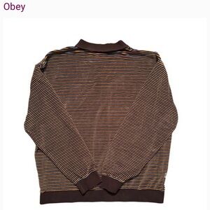 Obey Men's Multicolor Striped Crewneck Sweater